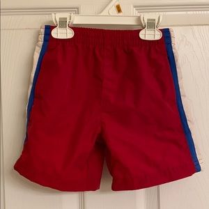 The Children’s Place Red Swim Trunks White Blue Trim Polyester Nylon Size 3T